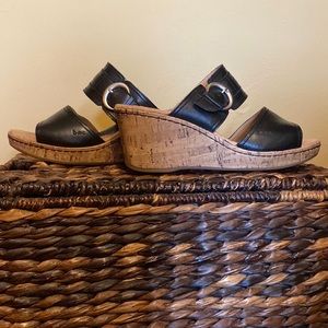 Born Concept leather wedge sandals